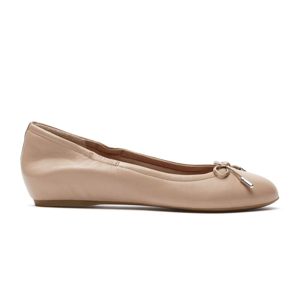 ロック ポート フラット シューズ レディース ピンク - Total Motion Hidden Wedge Tied Ballet - HAZ129570